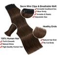 thumbnail image 2 of HAIRRO Wire Hair Extensions 100% Real Human Hair Straight Hair Extensions Invisible Wire Fish Line Hair Extensions Ash Brown and Bleach Blonde 20inch 110g Straight Hair Extensions For Women, 2 of 9