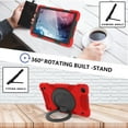 thumbnail image 6 of Dteck Case for Samsung Galaxy Tab A 10.1 inch SM-T510/T515/T517 (2019), Heavy Hybrid Rugged Shockproof Case with Handle Kickstand/Adjustable Shoulder Strap, Red+Black, 6 of 7