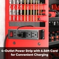 thumbnail image 3 of Large Power Tool Organizer Wall Mount with Charging Station,4 Layer Heavy Duty Metal Tool Storage Shelf Loads 600lbs,Battery Utility Rack With 4 Outlet Power Strip with 8 Cordless Drill Holder, 3 of 13