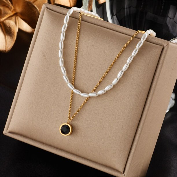 MEYRROYU316L Acero inoxidable geometría estrella Luna mariposa colgante multicapa cadena gargantilla collar para mujer accesorios de boda Tan Jianjun unisex