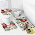 thumbnail image 3 of 4 Piece Decor Shower Curtains Sets Cardinals Redbird Dogwoods with Rugs Include Waterproof Shower Curtain Non-Slip Rug Toilet Lid Cover Bath Mat Christmas Cardinal 12 Hooks for Bathtub Decor, 3 of 8