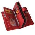 thumbnail image 4 of K-Lion for Moto G Power 2021 ,Retro Classic PU Leather Zipper Card Slots Kickstand Wallet Flip Case Shockproof Full Body Phone Cover with Wrist Strap for Moto G Power 2021,Red, 4 of 7