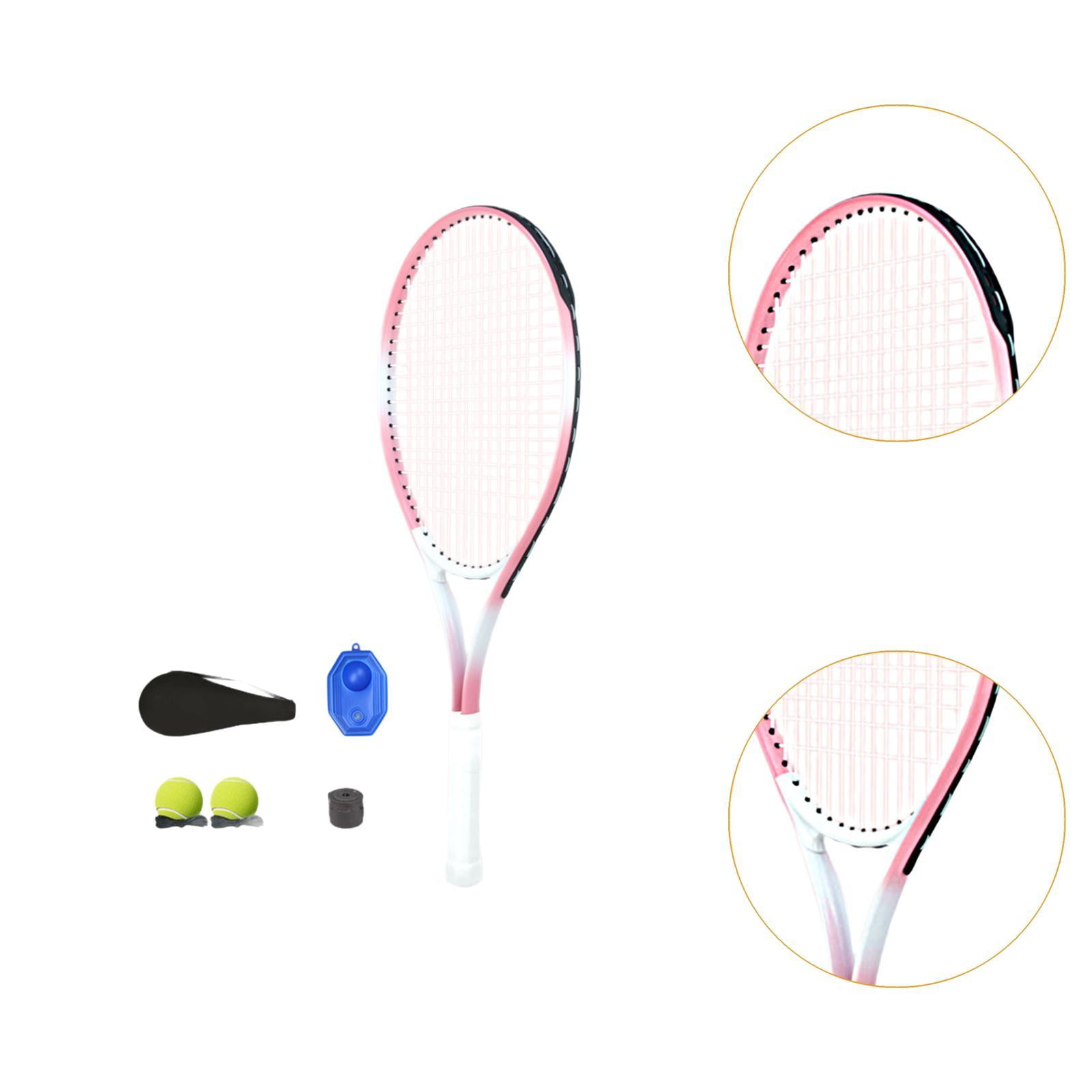 DimyFew Tennis Racket Set Gift with Tennis Balls for Garden Backyard Pink