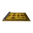 thumbnail image 2 of Ahgly Company Indoor Square Oriental Yellow Industrial Area Rugs, 5' Square, 2 of 4