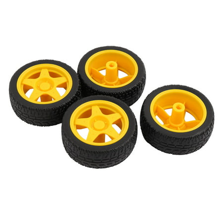 Small Diameter Plastic rubber Wheel Set  Tires for car model