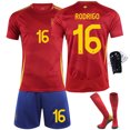 thumbnail image 1 of 2024 Copa de Europa España camiseta de local No. 9 Garvey 20 Pedri 7 Morata 19 Yamal camiseta de fútbolTalla 16+calcetines+protectores, 1 of 1