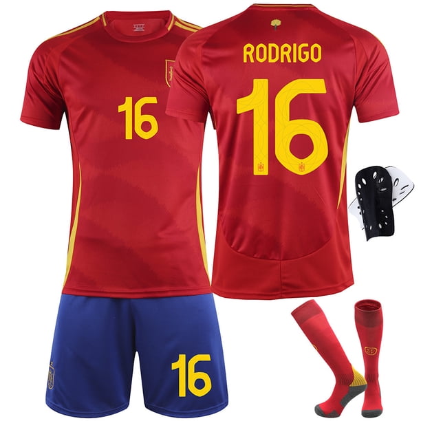 2024 Copa de Europa España camiseta de local No. 9 Garvey 20 Pedri 7 Morata 19 Yamal camiseta de fútbolTalla 16+calcetines+protectores