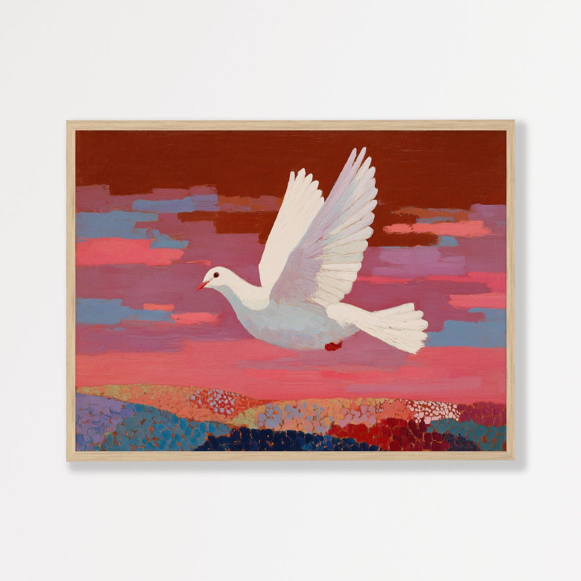 Vintage Dove Wall Art Print Minimalist Bedroom Living Room Home Decor