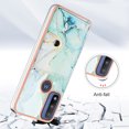 thumbnail image 2 of For Moto G Power 2022 Marble Patterned Case with Card Holder, Back Folio Kickstand PU Leather + Soft Crystal Bumper Edge, Magnetic Clasp Back Cover For Moto G Power 2022,Green, 2 of 6