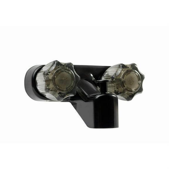 Dura Faucet DF-SA100S-BK RV Shower Faucet with Smoked Acrylic Knobs - Black