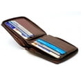 thumbnail image 5 of RFID Blocking Genuine Leather Men's Bifold Wallet Credit Card Holder Zip Around Flap Top, 5 of 11