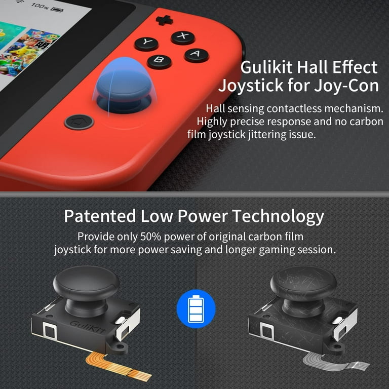 Switch joystick joycon replacement Gulikit for Switch, No Drift Hall  Electromagnetic Joy-Con Joysitck with Hall Effect Sensor for Nintendo  Switch/