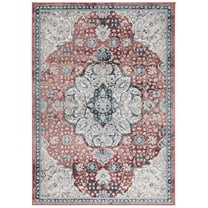 SAFAVIEH Rosewood Anabel Medallion Area Rug, Ivory/Red, 5'3" x 7'6"