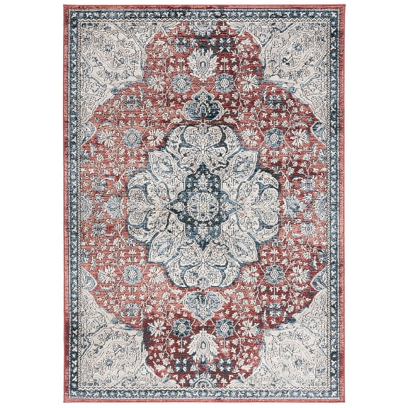 SAFAVIEH Rosewood Anabel Medallion Area Rug, Ivory/Red, 5'3" x 7'6"
