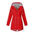 thumbnail image 4 of Hoodie Veste Femme Imperméable Imperméable Imperméable Imperméable Extérieur Outwear Rouge XXXL, 4 of 4