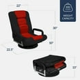 thumbnail image 3 of Best Choice Products 360-Degree Swivel Gaming Floor Chair w/ Armrest Handles, Foldable Adjustable Backrest - Black/Red, 3 of 10
