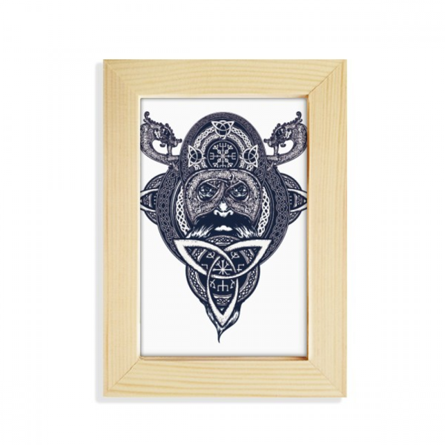 Chinese Dragon People Head Art Pattern Desktop Display Photo Frame Picture Art Painting 5x7 inch