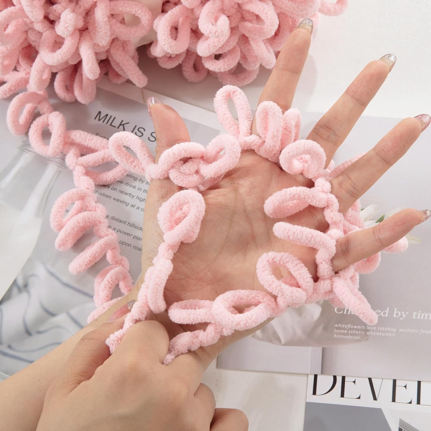 6/12 Skein Bulky Loop Yarn for Finger Knitting Soft,Off The Hook Loop Yarn,No-Needle Craft Chenille Yarn for Crocheting,Royal Blue Hand-Knitting Yarn