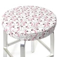 thumbnail image 3 of Balery Cute Rabbit Fundas de asiento para taburete de bar redondo de tela de terciopelo ajustables que protegen de arañazos y manchas para sillas de 14 a 17 pulgadas.-13 inch, 3 of 7