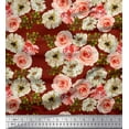 thumbnail image 1 of Soimoi Polyester Crepe Fabric Ranunculus with Bunch Floral Printed Craft Fabric by The Yard 42 Inch Wide, 1 of 3