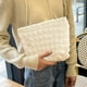 thumbnail image 4 of Bolsa de maquillaje con diseño de nubes, estilo Ins, neceser portátil, bolsa de punto a rayas con bloques de color para organizar el almacenamiento en viajes., 4 of 6