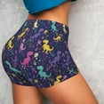 thumbnail image 4 of Fotbe Colorful Dinosaur Seamless Shorts, Womens Workout Shorts High Waist Stretch Booty Short for Gym/Yoga/Running/Biking-Large, 4 of 9