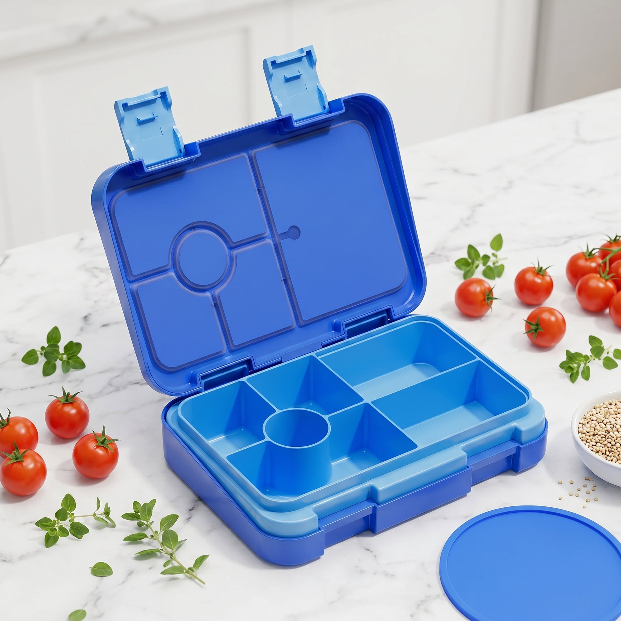 Unique Bargains PP Material Heat Resistant Meal Lunch Bento Box Blue