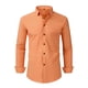 thumbnail image 2 of Blusa y camisa de manga larga con cuello vuelto para hombre, estilo informal, a la moda, con botones y solapa, transpirable, de poliéster, 2 of 5