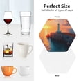 thumbnail image 6 of Fuzoiu Lighthouse At Sunset Coast Print Leather Coasters Set,Drink Coasters Set of 4,for Tabletop Protection, Durable PVC Coasters,Home Décor and Housewarming Gift-Hexagon, 6 of 6