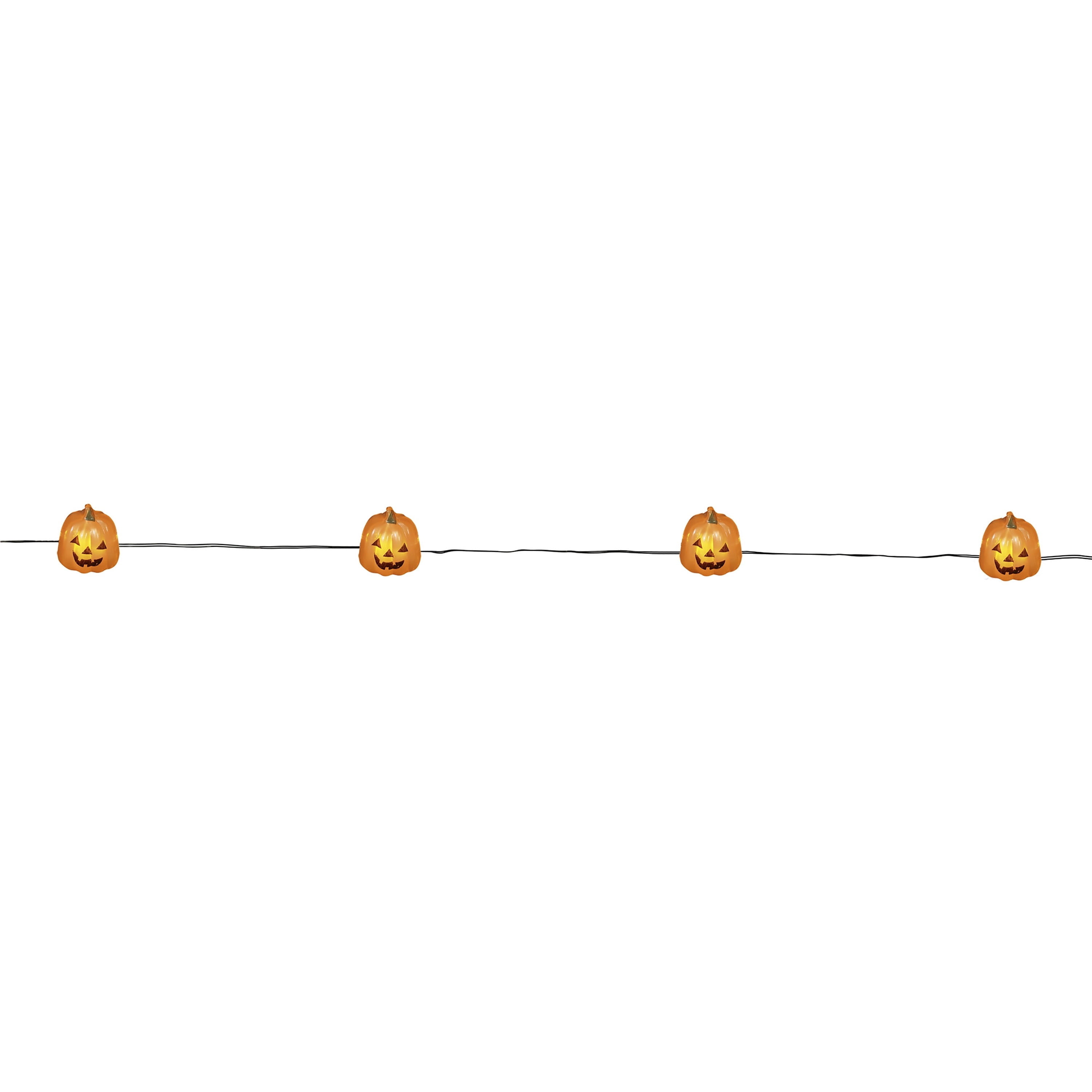 Indoor 20-Count Battery-Operated LED Pumpkin Wire String Lights, Orange, 6.3', Halloween by Way To Celebrate