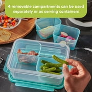 Snapware Meal Prep Divided 8.5-cup Rectangle Storage Container, 4-Section