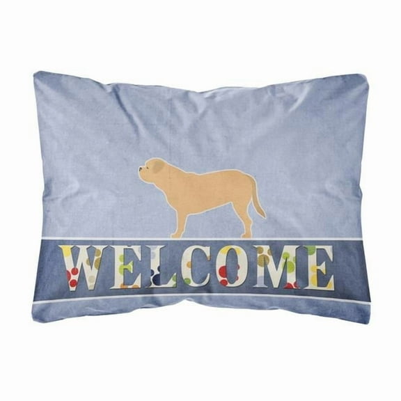 Carolines Treasures BB5574PW1216 Dogue de Bordeaux Welcome Canvas Fabric Decorative Pillow, 12H x16W, multicolor