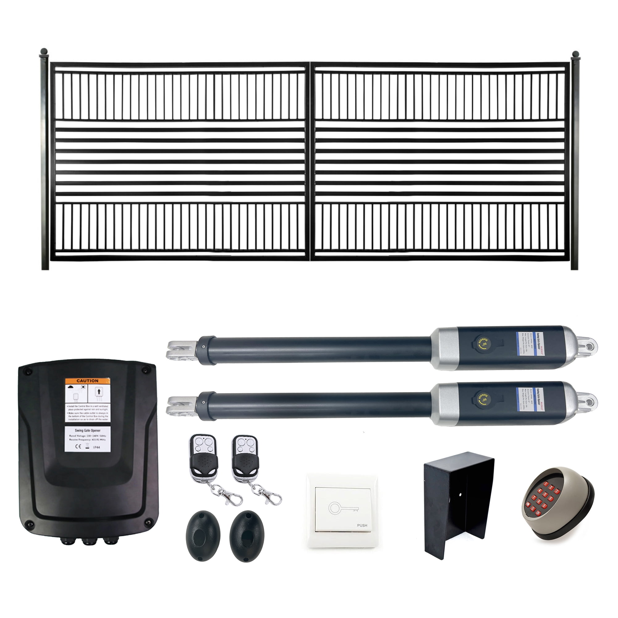 ALEKO Barcelona Style 18 ft Steel Dual Swing Garden Driveway Gate with Opener