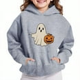 thumbnail image 2 of Cmfcve Kids Halloween Hoodie Graphic Top Boys & Girls Oversized Activewear Hooded Sweatshirt Solid Color Long Sleeve Fall Winter Outerwear Pullover, 2 of 5