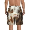 thumbnail image 3 of KLL Cow With Butterflies Men's Casual Summer Beach Shorts Hawaiian Shorts with Pockets-Small, 3 of 5