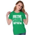 thumbnail image 3 of Use The Soil Not The Oil Earth Day Womens Fitted Plus Size Graphic Tee Brisco Brands 3X, 3 of 5