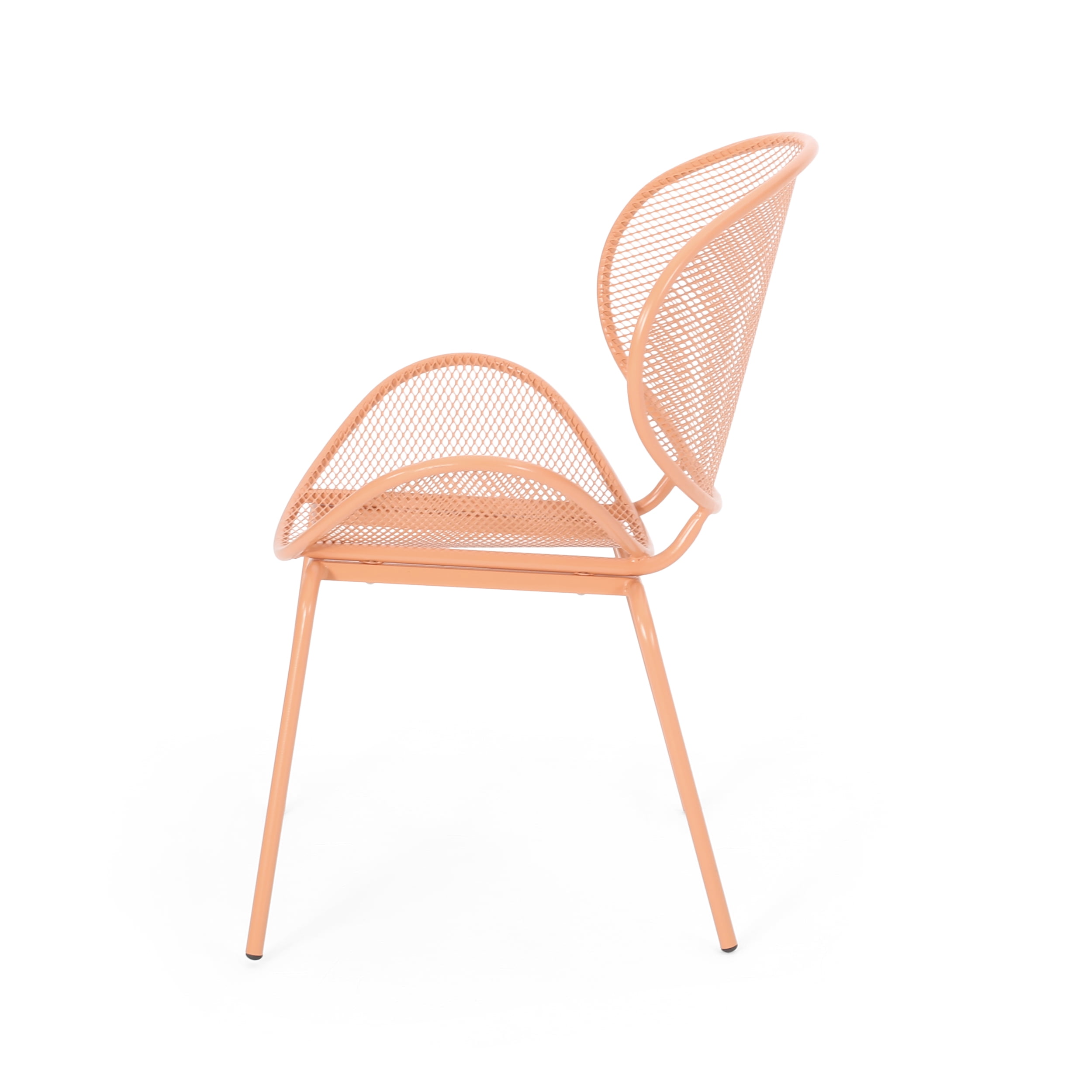 M optimized 2pcs Outdoor Metal Chairs, Patio Dining Chairs, Shell Shaped Bistro Chairs Armless Chairs, Outdoor Furniture for Porch Garden, Weather Resistant