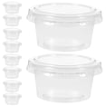 thumbnail image 3 of WORGEOUS 100pcs 1 oz Portas de plástico desechables Tazas de porción transparente Contenedor con tapas para yogurt gelaty mousses, 3 of 9