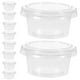thumbnail image 3 of WORGEOUS 100pcs 1 oz Portas de plástico desechables Tazas de porción transparente Contenedor con tapas para yogurt gelaty mousses, 3 of 9