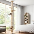 thumbnail image 3 of Coziwow 114"H Adjustable Height Floor-To-Ceiling Vertical Cat Tree, Natural Wood, 3 of 18