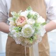 thumbnail image 1 of Ramo de boda TUNC Rosa blanca Novia Flores de seda artificial Sencillez, 1 of 5