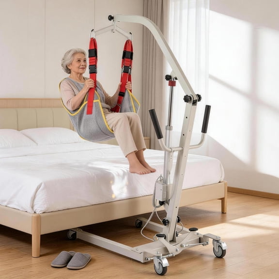 Hemousy Electric Patient Lift with Sling 510 Lbs, Medical Transfer Lift for Elderly Disabled, 6000N Motor Sit to Stand Lift for Home Hospital Use