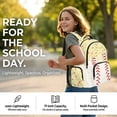 thumbnail image 4 of Bulopur Yellow Baseball Print Kids Backpack Set 4 Pcs Durable Waterproof Kids School Bag with Lunch Box, Pencil Case and Water Bottle Cover for Sport Theme Kids, 4 of 7