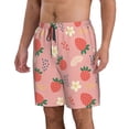 thumbnail image 2 of Salouo Strawberry Floral Pattern Swim Trunks for Men,Men's Hawaiian Bathing Suit Swimsuits Quick Dry Swimming Board Shorts Beach Shorts with Pockets-X-Large, 2 of 6