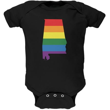 

Alabama LGBT Gay Pride Rainbow Black Soft Baby One Piece - 3-6 months