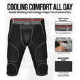 thumbnail image 4 of Exxact Sports Combat 7-Pad Adult Football Girdle for Men with Cup Pocket, Padded Compression Shorts with Integrated Pads, Men's Girdle Football (AS, Black), 4 of 7