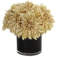 thumbnail image 3 of Dahlia Mum Silk Arrangement in Black Glossy Cylinder Vase, 3 of 3