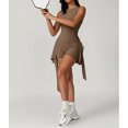 thumbnail image 6 of PISONIC Womens High Neck Tennis Dress Sleeveless Wrap Skirt Built in Shorts Golf Athletic Dress Workout Rompers, 6 of 11