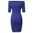 thumbnail image 3 of FashionOutfit Women's Summer Off-Sholder Soft Stretchy Tight Short Sleeve Dress, 3 of 3
