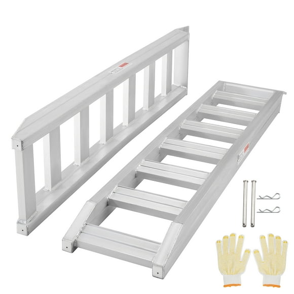 KFFKFF Aluminum Loading Ramps, 8810 lbs Capacity, Durable Ramps with Hook End for Secure Attachment, Versatile Use for Motorcycles, Tractors, ATV/UTV, Trucks, Lawn Mowers, 72"L x 15"W, Set of 2